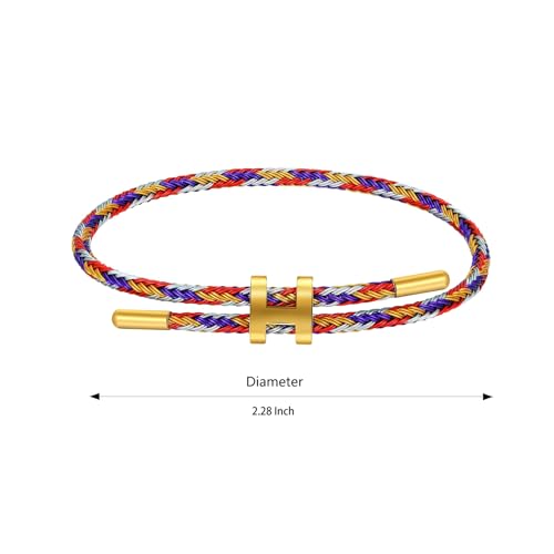 Bracelets for Women Adjustable Charm Bracelet, 18k Gold-plated Buckle Design Titanium Steel Wire Rope Women's Gift Jewelry - color: Multicolour-A