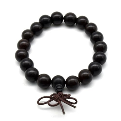 Zen Dear Unisex Natural Ebony Wood Buddhist Prayer Bead Necklace Bracelet Tibetan Prayer Mala Beaded Black - style: 10mm 19beads
