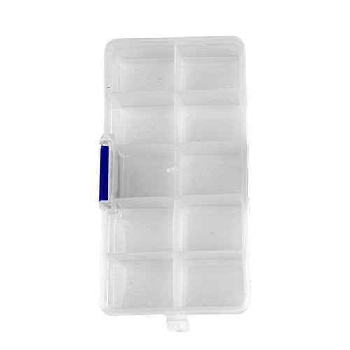 Plastic Storage Container Transparent Storage Box with Adjustable Partition Can Hold Handicrafts Jewelry and Small Parts, Blue