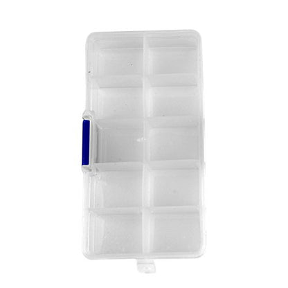 Plastic Storage Container Transparent Storage Box with Adjustable Partition Can Hold Handicrafts Jewelry and Small Parts, Blue