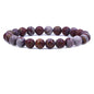 Amandastone Natural Gemstone 8mm Round Beads Stretch Bracelet 7 Inch - color: Matt Noreena Jasper