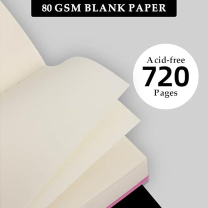 Blank Journal Notebook 720 Pages 3.9 × 5.5 No Lines Soft Leather Pocket Blank Notebook for Women Drawing Book Memo Writing Sketch Diary Notebook (Purple Blank Notebook) - color: Purple Blank Notebook