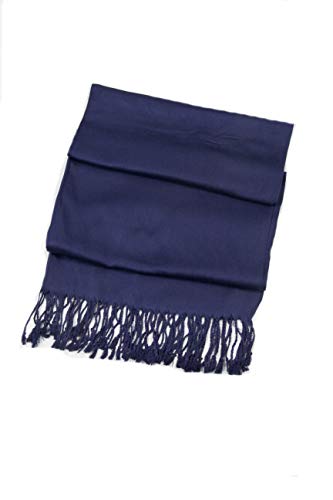 Sakkas 78" X 28" Rayon from Bamboo Soft Solid Pashmina Feel Shawl/Wrap/Stole - color: Navy