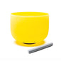 Hye-eun 10 inch E Note 432hz Solar Plexus Chakra Yellow Color Frosted Quartz Crystal Singing Bowl without Carrier Case for Yoga Healing Sound Energy Vibration - color: 10"E 432hz Yellow without bag