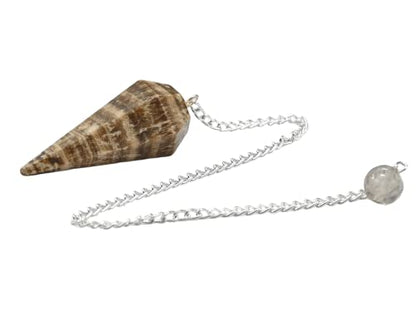 Amazing Gemstone Aragonite Crystal Pendulum for Divination - Certified Dowsing Crystals and Healing Stones for Chakra Balancing and Meditation - Enhance Reiki Spiritual Growth - color: Aragonite
