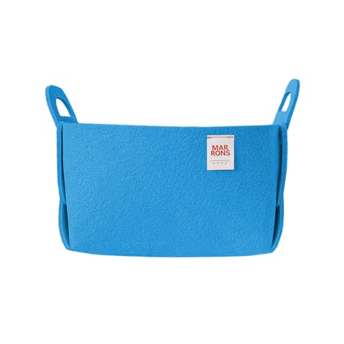 Collapsible Felt LIGHTBLUE Storage Bin Small 7.1"x5.1"x5.1" – Foldable Basket with Handles for Closet, Storage, Laundry Room Organization, Decorative Storage Baskets for Shelves, Nursery - color: LIGHTBLUE, size: SMALL