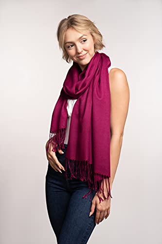 EURKEA Women's Scarf Pashmina Silky Soft Shawls Wraps Stole for Evening, Wedding and Gift - color: Magenta