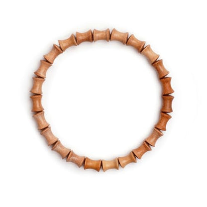 White Sandalwood Bracelet - Authentic India Mysore Sandalwood Beads Handcrafted, Soothing Aromatic Wood Bracelet for Buddhist, Meditation, Prayer, and Daily Wear, Gift for Men and Women - size: 6-8 MM