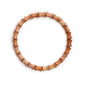White Sandalwood Bracelet - Authentic India Mysore Sandalwood Beads Handcrafted, Soothing Aromatic Wood Bracelet for Buddhist, Meditation, Prayer, and Daily Wear, Gift for Men and Women - size: 6-8 MM