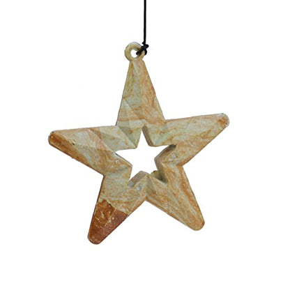 Star Wind Chimes for Outside with 5 Brzone Chime Bells, Rustic Wind Chime Hanging Decor for Garden Patio Yard