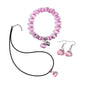 Natural Stretch Gemstone Bracelet Healing Stone Beaded Bracelets for Women Men Gifts (Unisex) - color: Pink 3pc