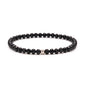 BERGERLIN Real natural stone bracelet - Tested and certified in Germany - Genuine bracelets with 925 Sterling silver pearl and faceted pearls - color: Onyx (agate color treated), size: Large