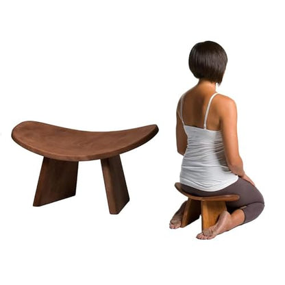 Portable Meditation Bench, Yoga Auxiliary Stool with Storage Bag, Removable Wooden Kneeling Stool, Multifunctional Ergonomic Seat, Posture Adjustment, for Yoga, Prayer, Meditation