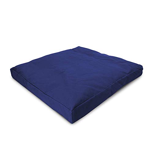 Zabuton Meditation Cushion for Workout - Supportive Yoga Floor Seat Cushion for Comfort & Posture Support - Natural Washable Cotton Fill kneeling Pad - Made in USA - Standard 24x24x2, Navy - color: Navy, size: Standard 24x24x2