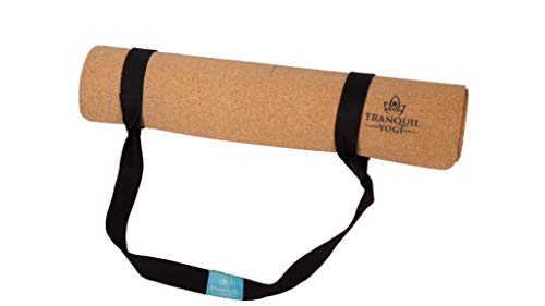 Natural Yoga and Exercise Mat - Excellent Grip and Joint Protection, Includes Carry Strap. - color: Cork - 5mm