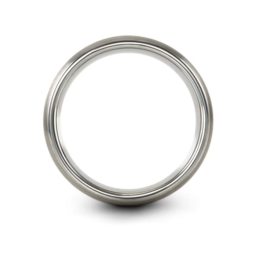 Gift for Yoga Fan - Yoga Meditation Ring - Flat Dome Bevel - Band - Men Women - Brushed Polished - Tungsten - Personalized Custom Engraving - 8mm - Anniversary Wedding - Yellow Rose Gold Silver - color: 01 - Grey Tungsten