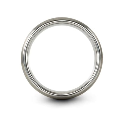 Gift for Yoga Fan - Yoga Meditation Ring - Flat Dome Bevel - Band - Men Women - Brushed Polished - Tungsten - Personalized Custom Engraving - 8mm - Anniversary Wedding - Yellow Rose Gold Silver - color: 01 - Grey Tungsten