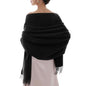 RIIQIICHY Women's Scarf Pashmina Shawls and Wraps for Evening Dress Bridesmaid Wedding Bridal Winter Warm Long Large Scarves - color: Black