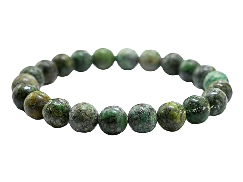 Amazing Gemstone Crystal Bracelet for Women Men's Gifts - Protection Healing Crystal Bracelet - 8mm Gemstone Beaded Stretchable Bracelet Pulseras Para Hombres Mujer Stocking Stuffers Mothers Day Gift (African Turquoise) - color: African Turquoise