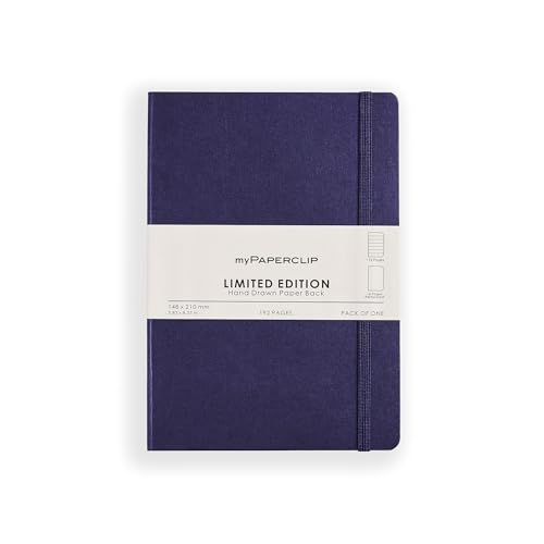 myPAPERCLIP Limited Edition A5 Ruled Notebook | 192 Pages, 100 GSM, Soft Cover, A5 (5.83 × 8.27 in) | Flat Lay | Bookmark & Elastic Closure | Aubergine - color: Aubergine, style: Ruled