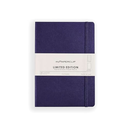 myPAPERCLIP Limited Edition A5 Ruled Notebook | 192 Pages, 100 GSM, Soft Cover, A5 (5.83 × 8.27 in) | Flat Lay | Bookmark & Elastic Closure | Aubergine - color: Aubergine, style: Ruled