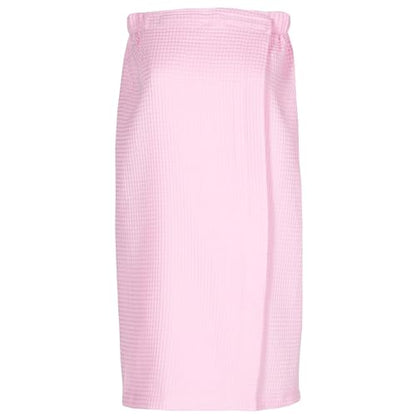 Women's Waffle Weave Spa Wrap - Lightweight, Breathable, One-Size-Fits-Most (29" Long) - color: Light Pink