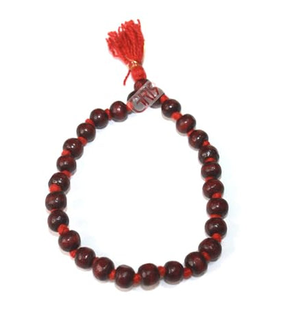 Red Sandalwood Sumarni Mala Knotted 8 MM, 27+1 Beads Wrist Mala | Sandalwood Prayer Beads Japa Bracelet for Meditation and Spiritual Practice