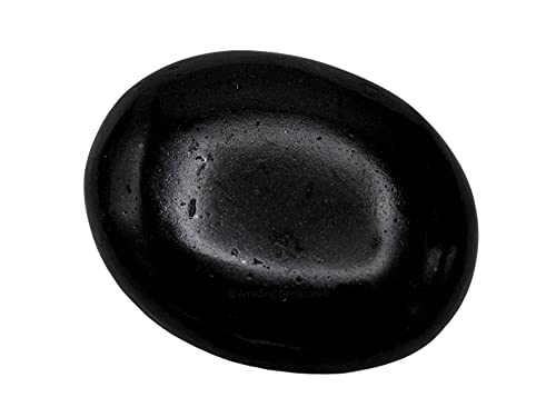Black Tourmaline Crystals and Healing Stones - Large Palm Stone Crystals Piedra - Crystal for Good Luck, Positive Energy, Meditation - Unique Stocking Stuffers and Birthday Gifts for Women, Men - color: Black Tourmaline (Mental)