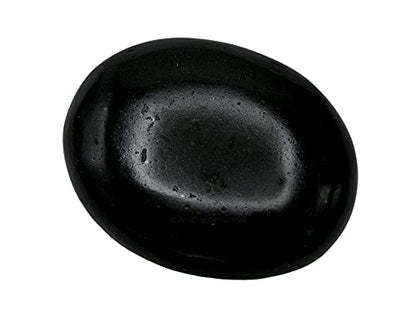 Black Tourmaline Crystals and Healing Stones - Large Palm Stone Crystals Piedra - Crystal for Good Luck, Positive Energy, Meditation - Unique Stocking Stuffers and Birthday Gifts for Women, Men - color: Black Tourmaline (Mental)