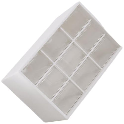 Wall-Mountable Drawer Organizer for Jewelry, Craft Supplies & Desk Accessories - Transparent Storage Box with 9 Compartments