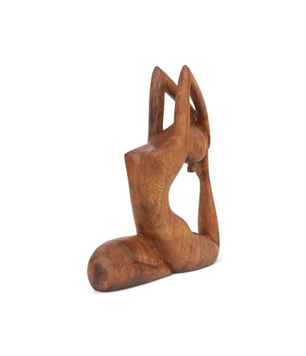 G6 Collection 8" Wooden Handmade Yoga Statue, Yoga Meditation Room Decor, Yoga Decorations for Home, Gift for Yoga Lover, Zen Gift Ideas, Figurine Office Studio Sculpture Yogi, One-Legged King Pigeon - style: One-Legged King Pigeon