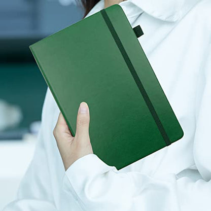 Lined Journal Notebooks with Pen Loop, Hardcover Notebook Journal for Work, 100Gsm Premium Thick Paper with Inner Pocket, Medium 5.7"x8.4", （Dark-Green, Ruled） - color: Dark-green