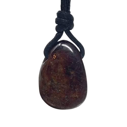 Luck Strings Garnet pendant necklace Spiritual jewelry men women Meditation Balance Grounding gemstone necklace