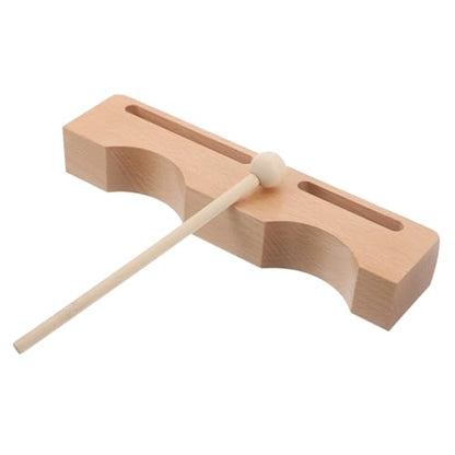 SECFOU Wooden Rhythm Percussion Block with Mallet Hardwood Musical Instrument for Adults Dual Bass Tones for Music Education and Performances