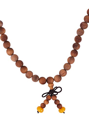 Mandala Crafts Natural Wood Mala Beads Necklace – Japa Mala Beads 108 Necklace – 108 Mala Beads Bracelet Mala Prayer Beads Necklace for Men Women Mala Meditation Beads