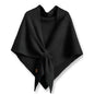 Pashmina Blend Shawl Wraps Women Knitted Shawls Wraps Cardigan Cape Cashmere Shoulder Top Sweater Shawl travel scarf - color: Black