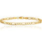 IceCarats 14K Yellow Gold 3.5mm Figaro Chain Link Bracelet, Polished