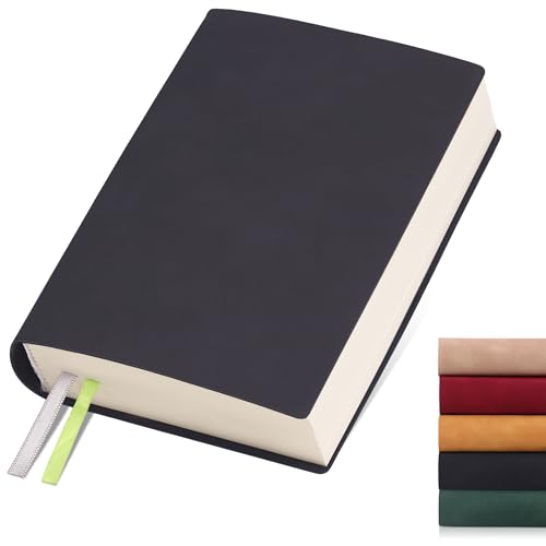 Thick Blank Journal Notebook 400 Pages 3.9 × 5.5 No Lines Soft Leather Pocket Blank Notebook for Women Drawing Book Memo Writing Sketch Diary Notebook Upgrade Page (dark gray) - color: dark gray