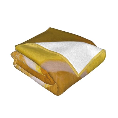 Yellow Lemon Prints Throw Blanket (320g Flannel) Anti-Pilling Warm Fuzzy Blankets for Bed Sofa Couch Travel 40x30 Inch - color: Yellow Lemon, size: 40x30 Inch