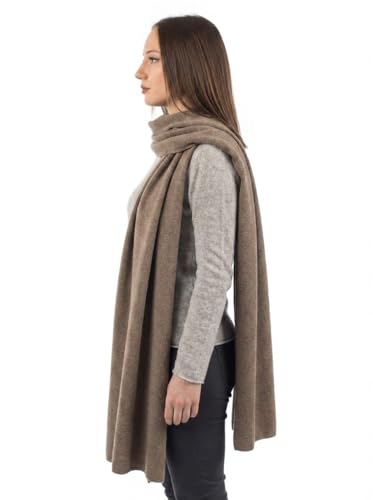 Dalle Piane Cashmere Womens Wool Cashmere Blend Stole Soft Italian Shawl Wrap for Wedding Evening Gift Made in Italy - color: Mink