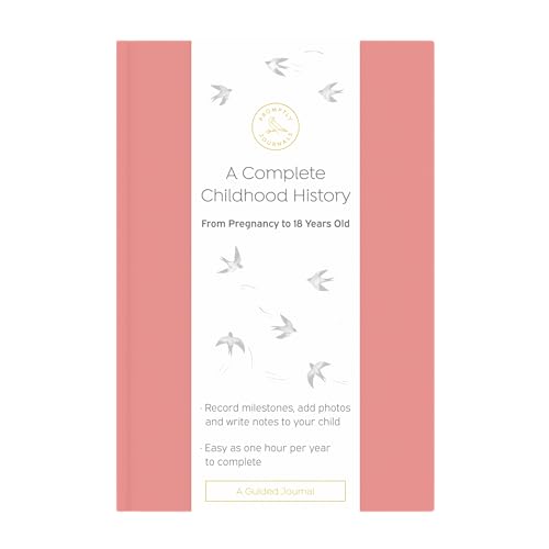 Promptly Journals, A Complete Childhood History: From Pregnancy to 18 Years Old (Dusty Rose, Pink, Linen) | Baby Book and Pregnancy Journal | Baby Memory Book - color: Dusty Rose