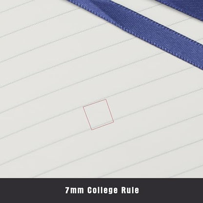 TIEFOSSI Lined Journal Notebook for Women Men, Leather Journal with Pen, A5 Evil Eye Hardcover Notebook for Work, Journaling, Travel & School, 100 GSM Thick Paper, 320 Numbered Pages, 6.2 x 8.3 in - color: Navy