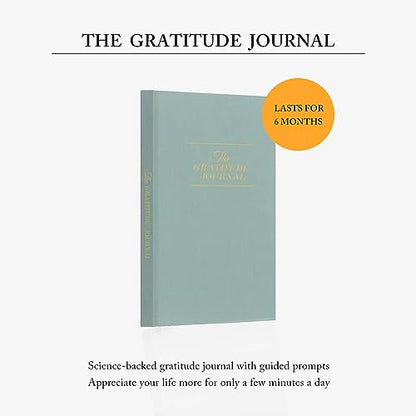 The Gratitude Journal - for More Mindfulness, Happiness, Positive Vibes, Affirmations, Productivity, and Self Reflection -Undated Daily Journal - color: Emerald Green