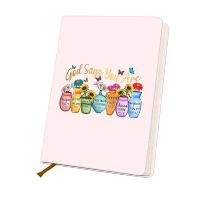 Positive Affirmation Lined Journal Notebook for Women Men, 200 Pages A5 Hardcover Leather Journals for Writing Note Taking, Floral College Ruled Notebook Diary Notepad, Inspirational Gifts - color: Multi 1292