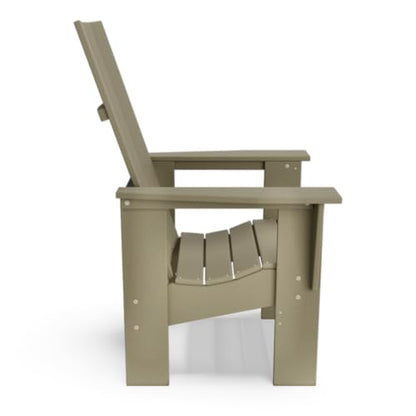 BY THE YARD Alpine Adirondack with Raised & Upright Seat (Weathered Wood) - color: Weathered Wood