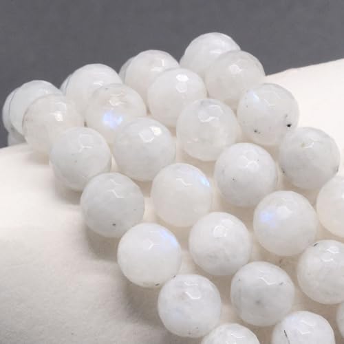 Justinstones Gemstone Crystals Chakra Beads Bracelet Crystal Healing 10mm Round Stretchable Bracelet for Her Gift - color: Faceted Moonstone