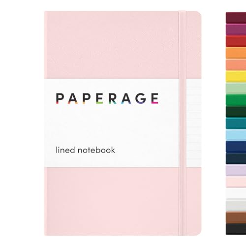 PAPERAGE Lined Journal Notebook, Hardcover Journal for Women & Men, 160 Pages, (5.6 in x 8 in), College Ruled Journaling Notebook for Work, School Supplies & Note Taking, (Blush) - color: Blush, style: A. Lined