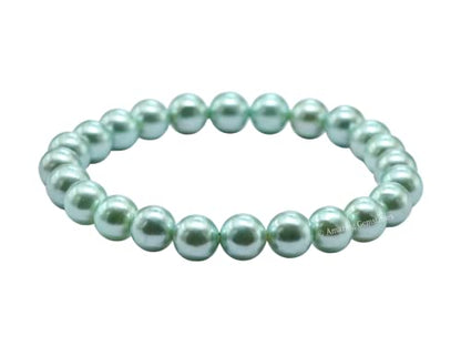 Amazing Gemstone Crystal Bracelet for Women Men's Gifts - Protection Healing Crystal Bracelet - 8mm Gemstone Beaded Stretchable Bracelet Pulseras Para Hombres Mujer Stocking Stuffers Mothers Day Gift (Pistachio Pearl) - color: Pistachio Pearl