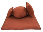 Buckwheat Zafu, Zabuton and Support Meditation Cushions Set (4Pc) - color: Clay