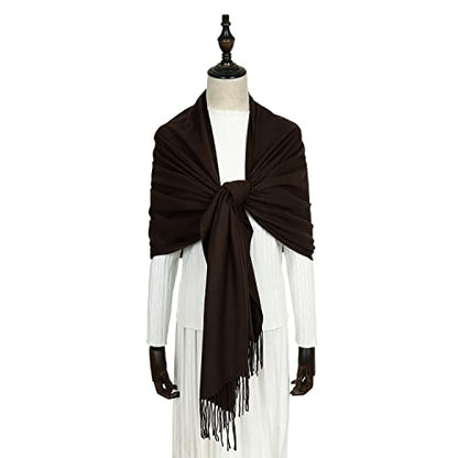 RIIQIICHY Women's Scarf Pashmina Shawls and Wraps for Evening Dress Bridesmaid Wedding Bridal Winter Warm Long Large Scarves - color: Caramel